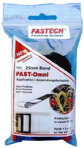 FASTECH® 671-330-Bag Hook-and-loop tape sew-on Hook and loop pad (L x W) 1000 mm x 25 mm Black 1 m