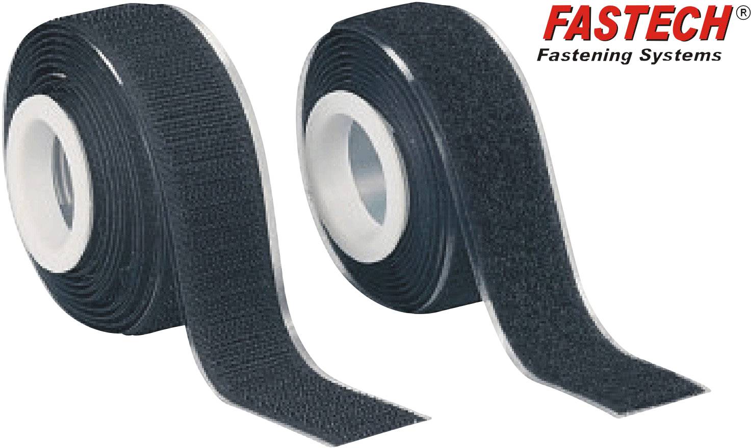 FASTECH® 919-330 Hook-and-loop tape stick-on Hook and loop pad (L x W) 2000 mm x 25 mm Black 1 Pair
