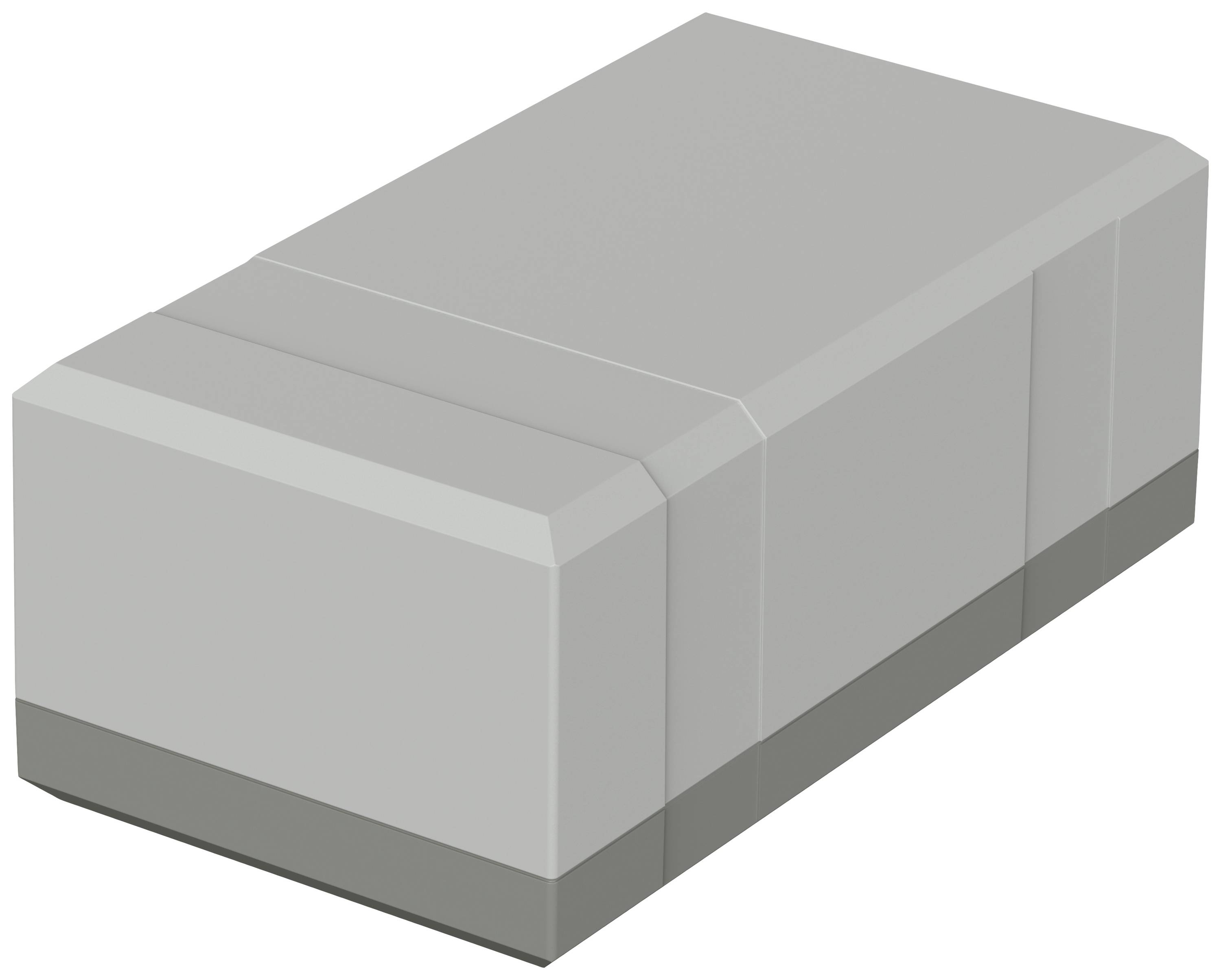 A rectangular, grey, three-dimensional block on a white background.