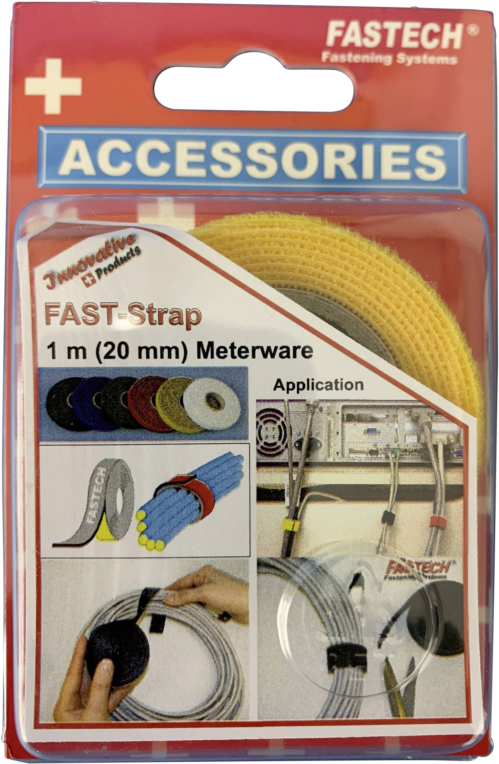 FASTECH® 910-750C Hook-and-loop tape for bundling Hook and loop pad (L x W) 1000 mm x 20 mm Yellow 1 m