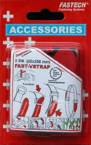 FASTECH® 687-330 Hook-and-loop tape with strap Hook and loop pad (L x W) 350 mm x 20 mm Black, Red 2 pc(s)