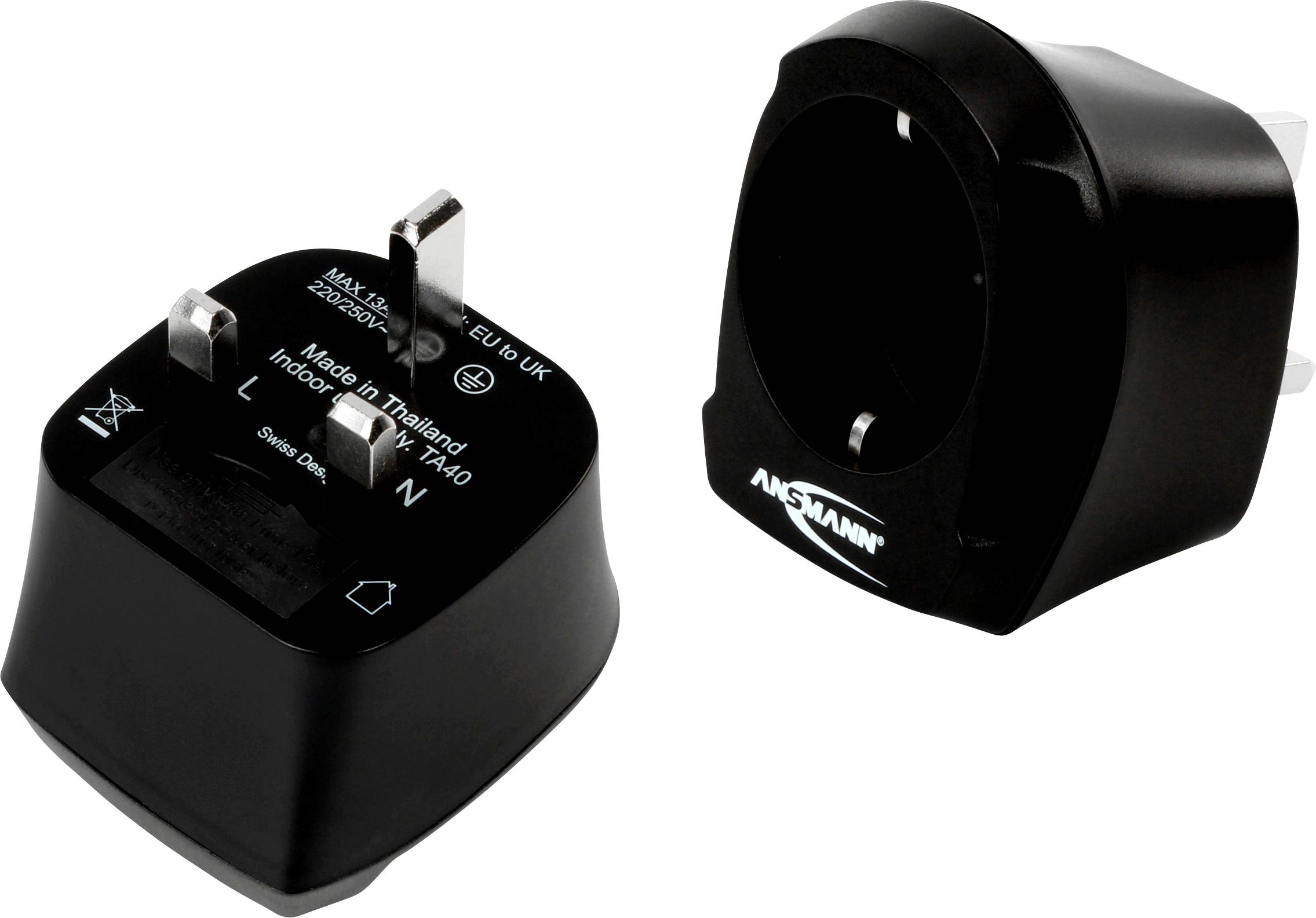 Ansmann 1250-0001 Travel adapter EU to UK