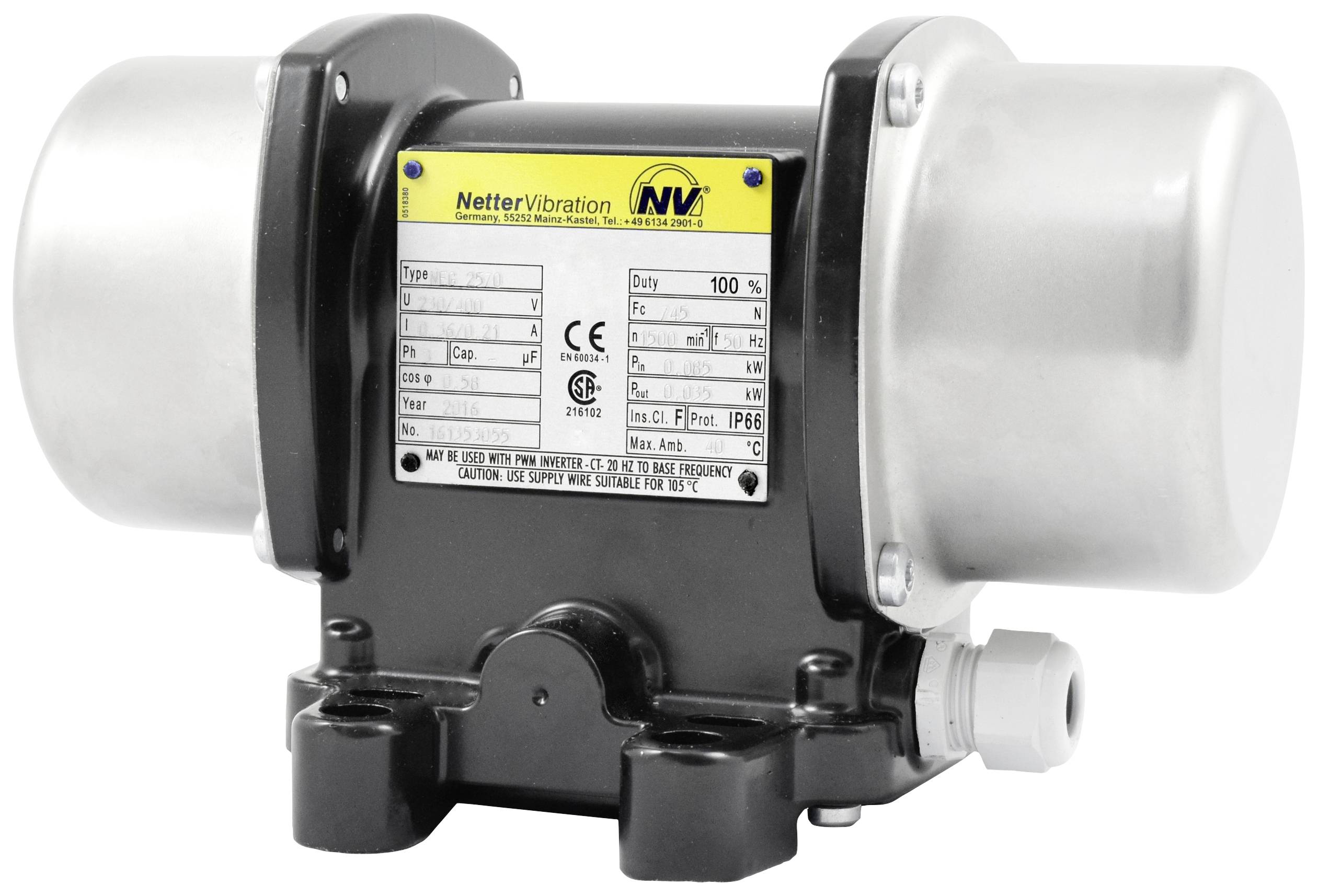 Netter Vibration NEG 2570 Electric vibrator 230 V/400 V 1500 U/min 790 N 0.085 kW