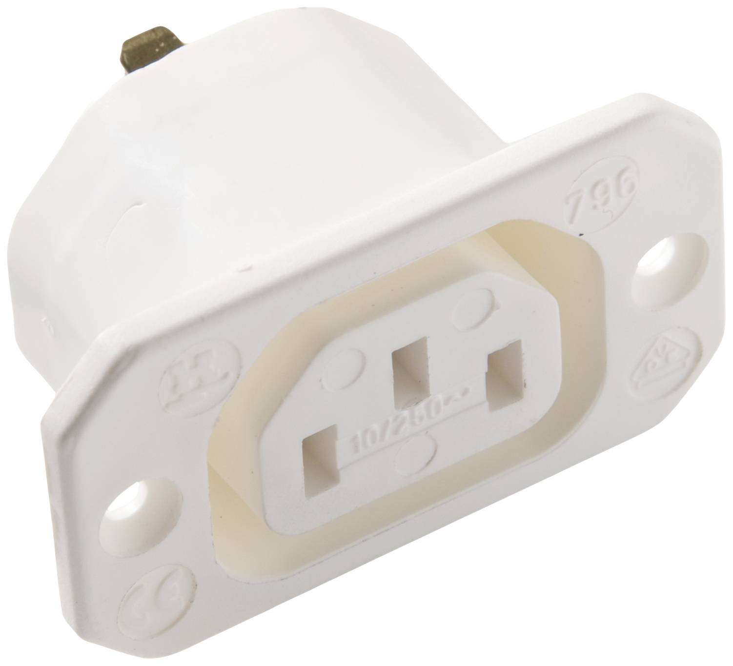 Kaiser 796/ws-WH IEC connector 796 Socket, vertical vertical Total number of pins: 2 + PE 10 A White 1 pc(s)