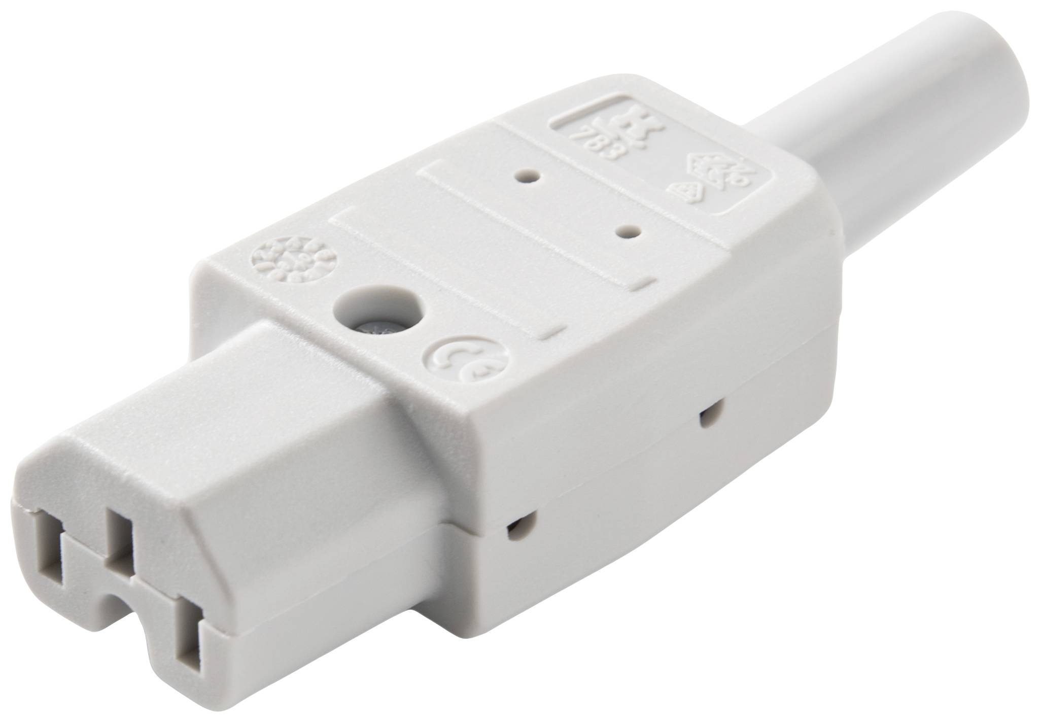 Martin Kaiser 783/gr Hot wire connector 783 Socket, straight Total number of pins: 2 + PE 10 A Grey 1 pc(s)