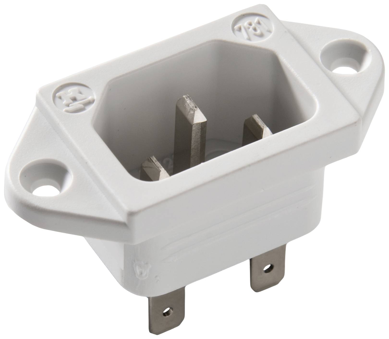 Kaiser 781/gr IEC connector 781 Plug, vertical mount Total number of pins: 2 + PE 10 A Grey