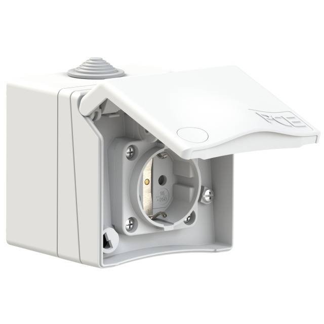 PCE 8630v Surface-mount socket Suitable for sports facilities IP44 White