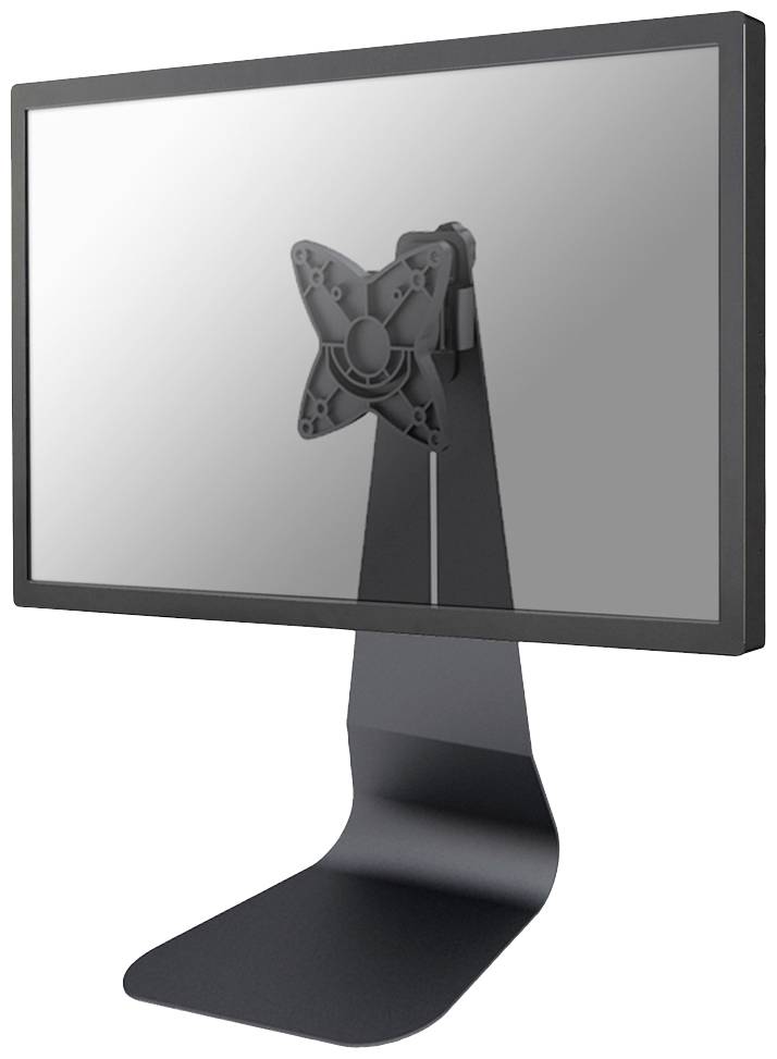 Flat computer monitor with a black stand, rear mounting bracket visible, against a white background.