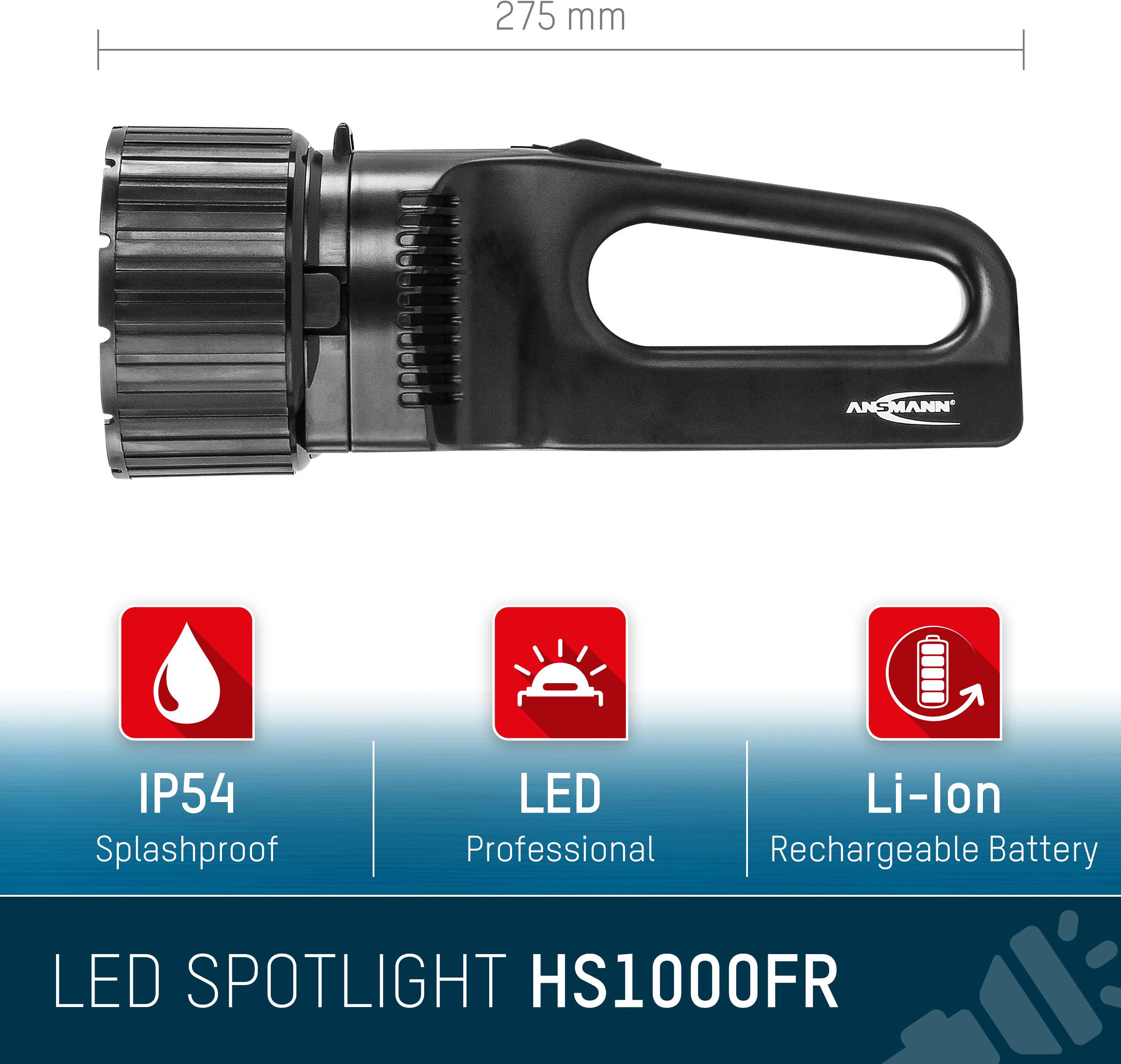 Ansmann LED (monochrome) Cordless handheld searchlight Future HS1000FR 330 lm 1600-0055-510