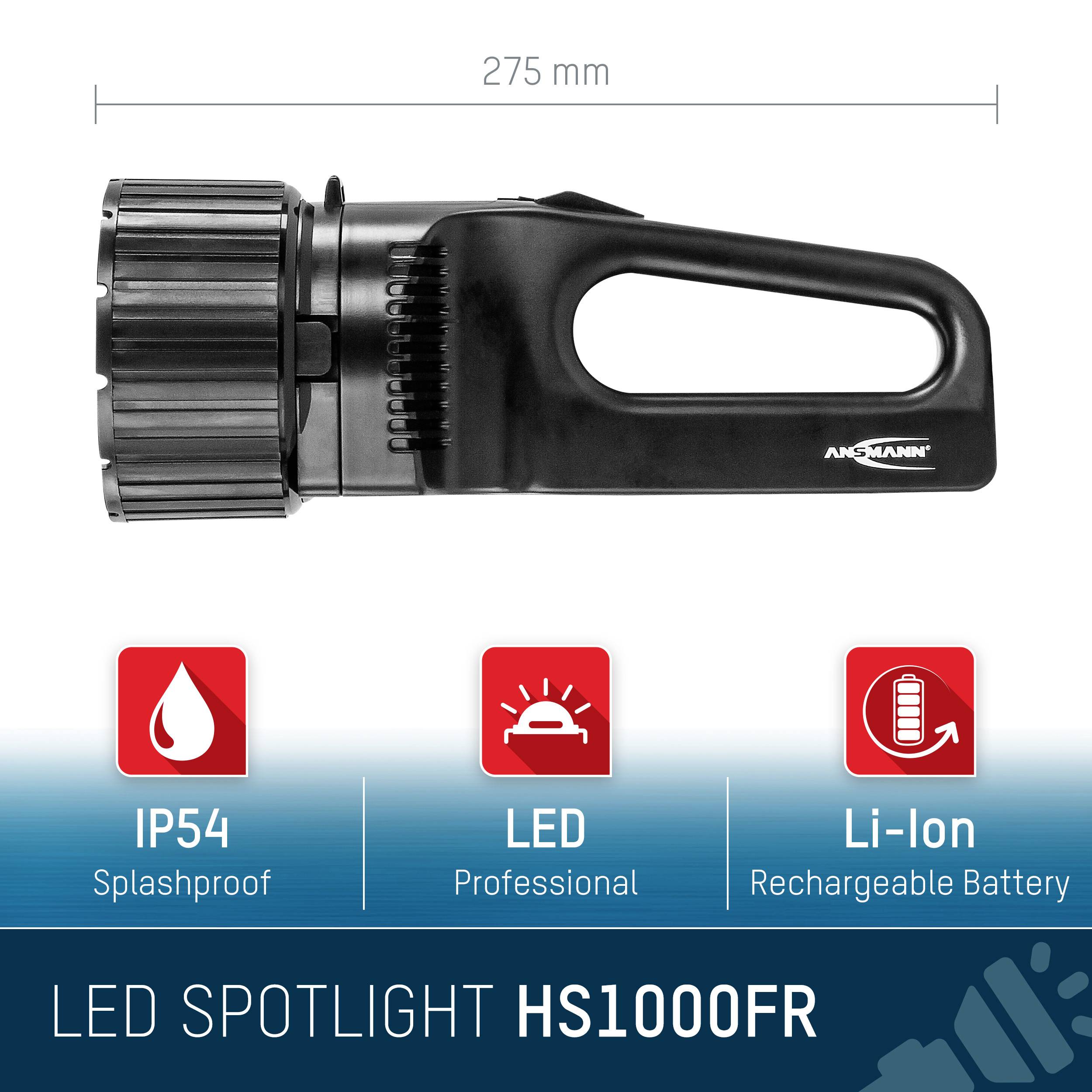 Ansmann LED (monochrome) Cordless handheld searchlight Future HS1000FR 330 lm 1600-0055-510