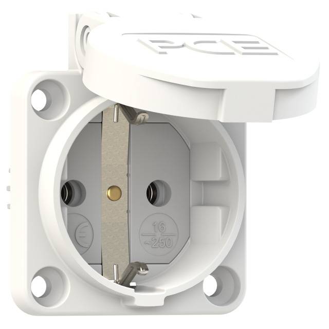 PCE 601.450.02 Add-on socket IP54 White