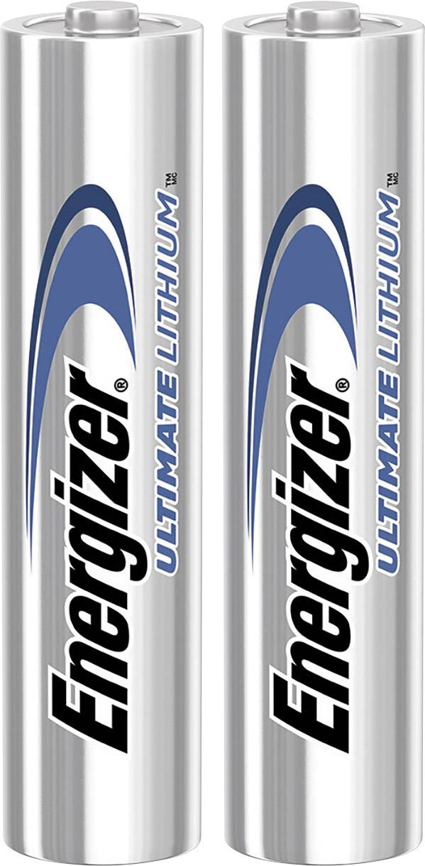 Two silver AA Energizer batteries with the inscription 'Ultimate Lithium'.