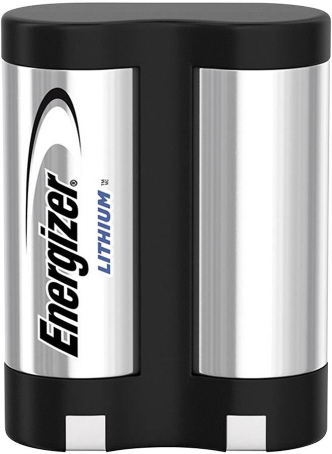 Silver and black lithium battery with 'Energizer' logo.