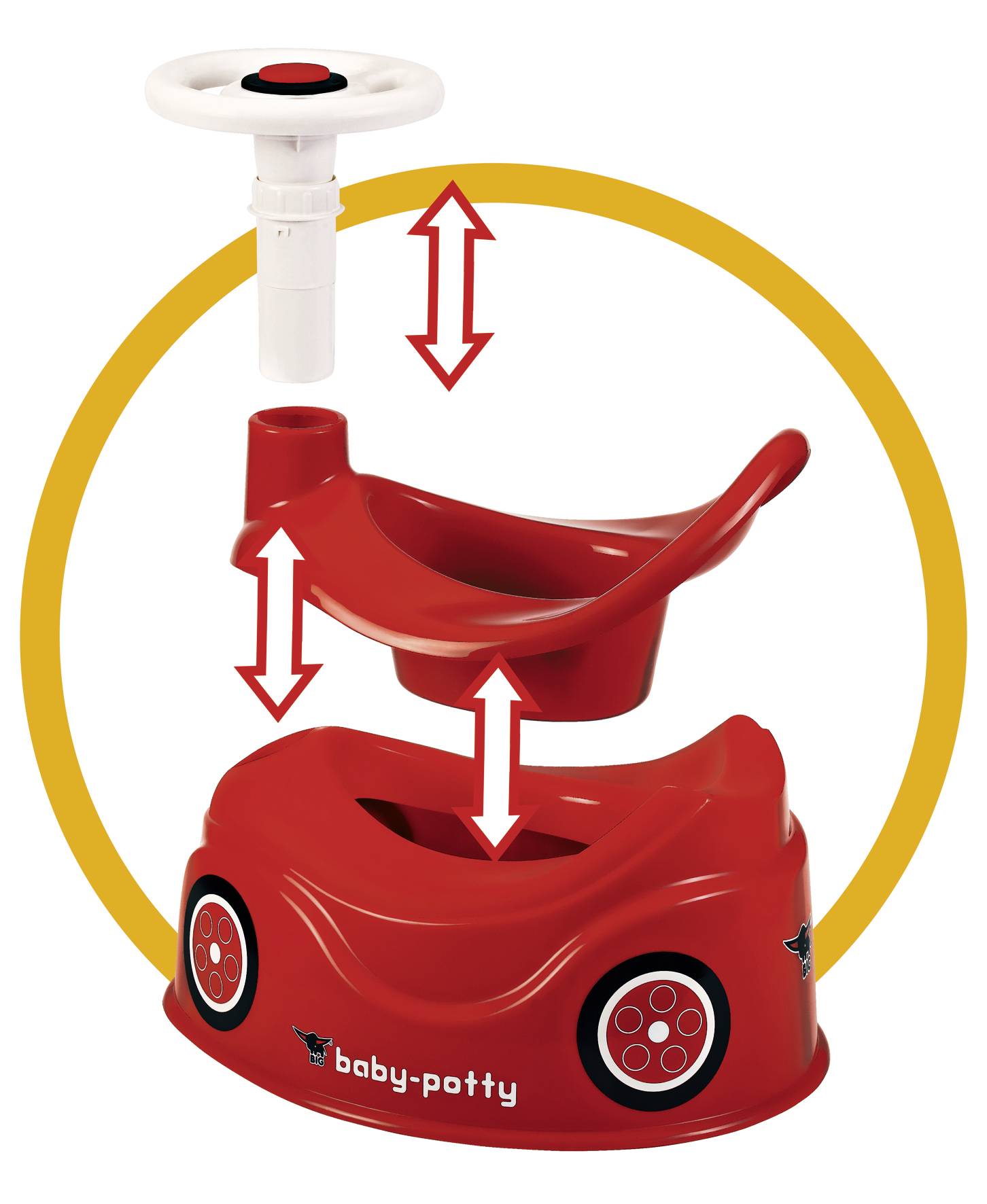 Big baby pots red with horn