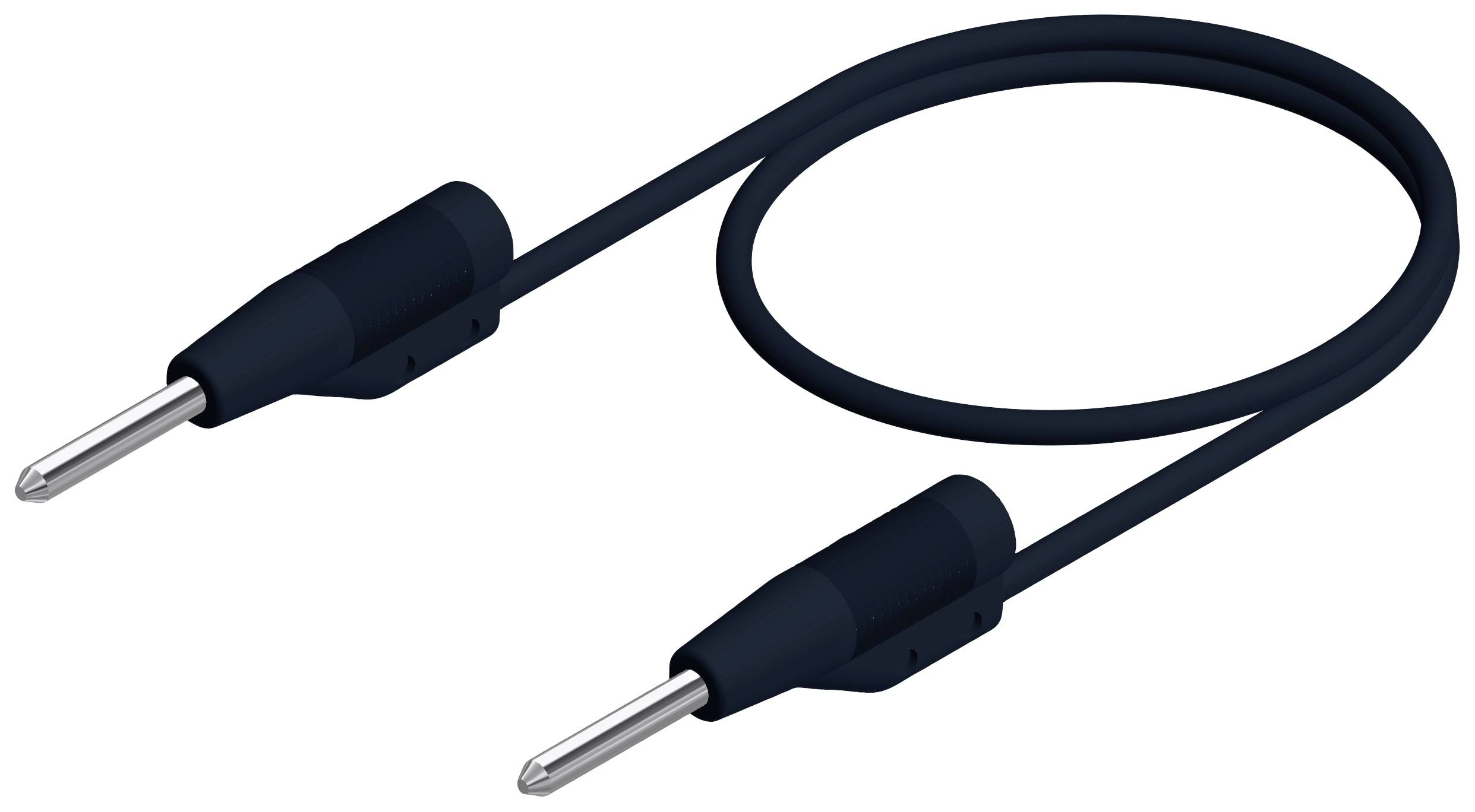 Cable with two black connectors, typical for electronic connections.