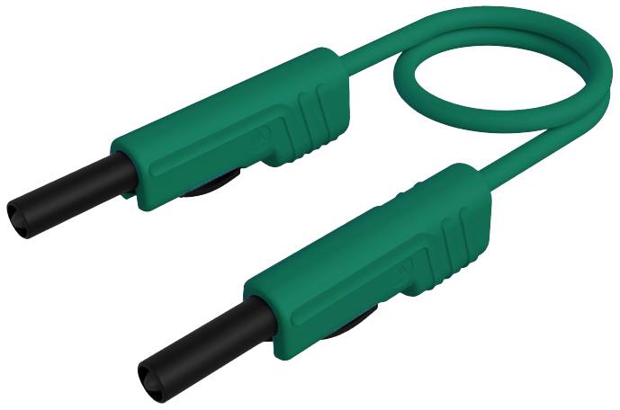 Green skipping rope with black handles, illustrated in a looped configuration.