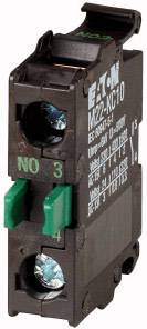 A black electric switch with green levers, labelled with 'NO 3' and '4', with manufacturer and model information visible.