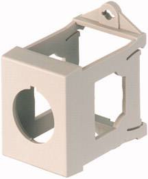 A rectangular, beige plastic frame with a circular opening at the front and lateral ribbing for stability.
