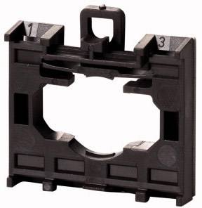 A black, rectangular plastic holder with numerical markings '1' and '3' at the top corners; central circular cut-out.