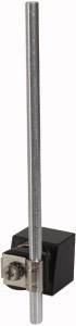 A long, thin metal pin is fixed in a black, cuboid base. The base has a metal clip.