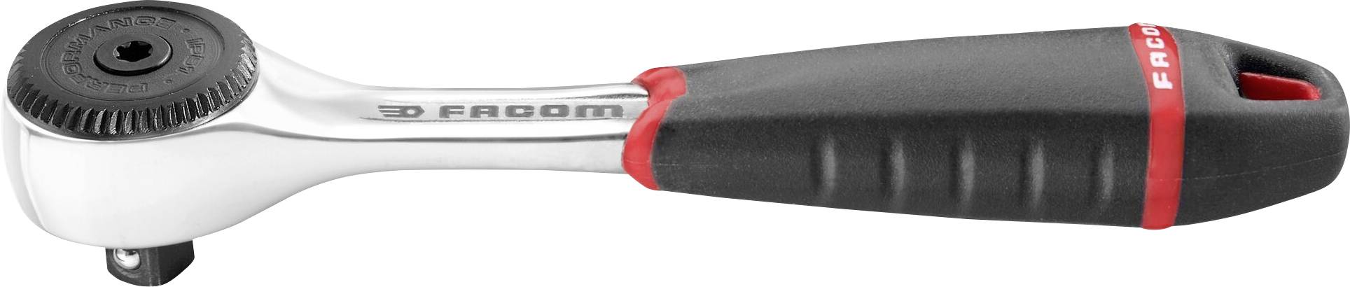 A silver spanner with a black and red handle, suitable for mechanical work.
