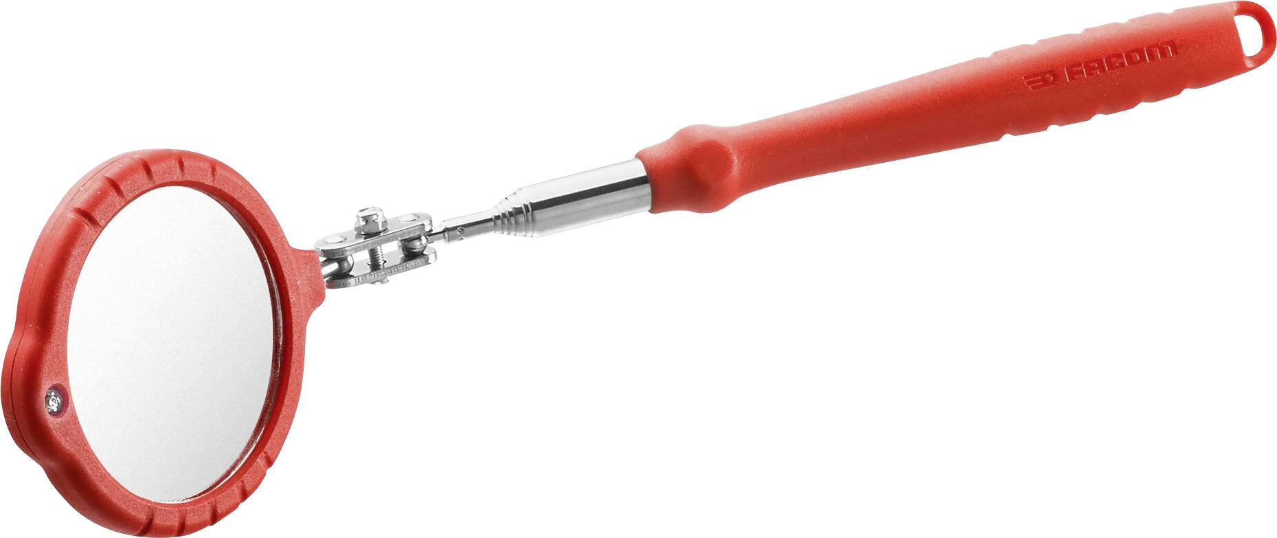 Torch with mirror on an extendable handle, ideal for hard-to-reach areas. User-friendly and ergonomically designed.