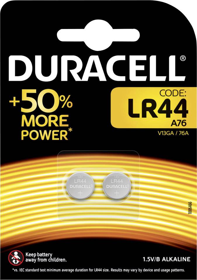 Duracell Button cell LR44 1.5 V 2 pc(s) 105 mAh Alkali-manganese Elektro AG13