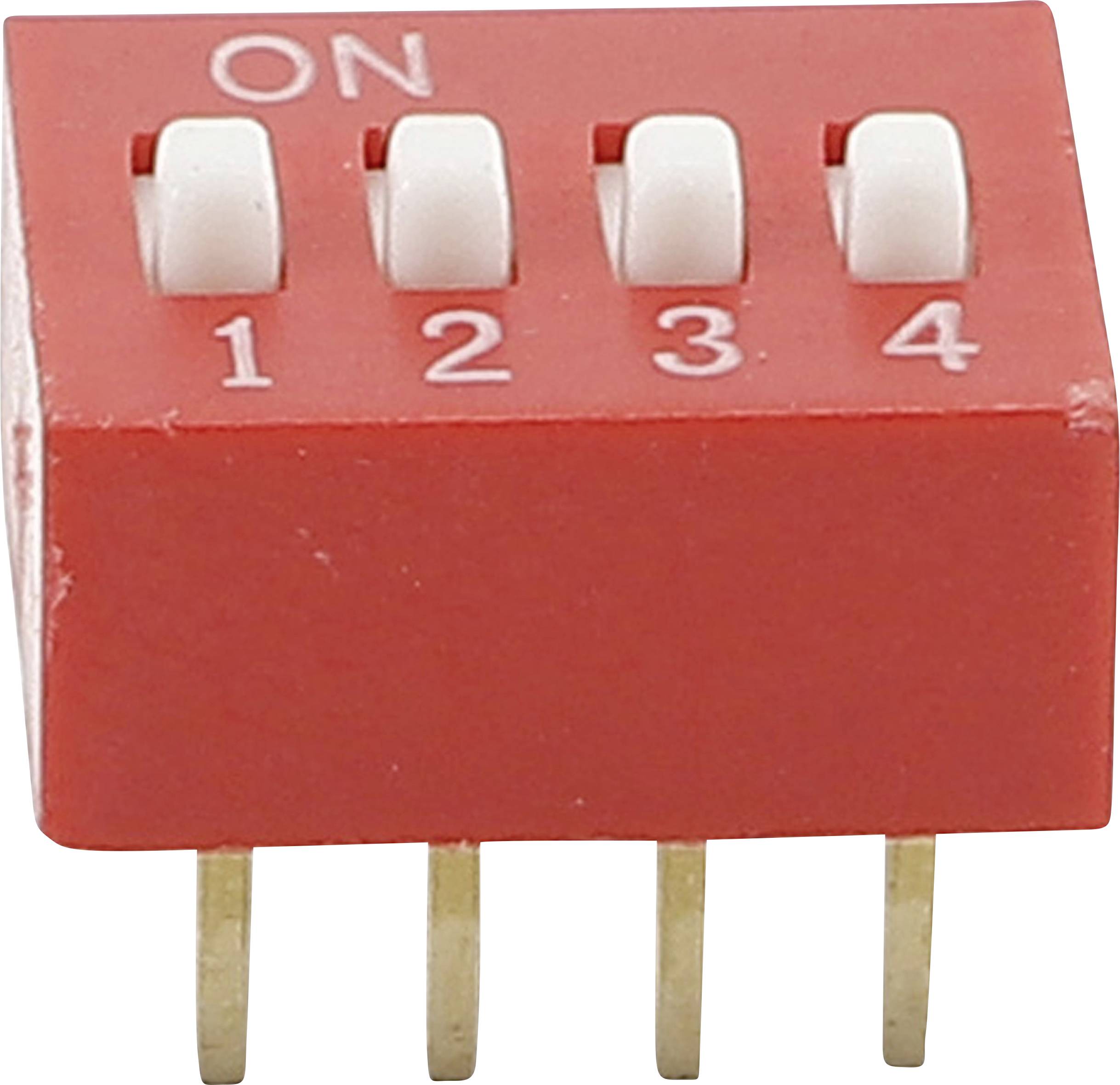 TRU COMPONENTS 709438 DS-04 DIP switch Number of pins 4 Standard