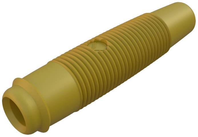 A yellow, ribbed rubber connector with tapered ends. Primarily used for pipework or cables.