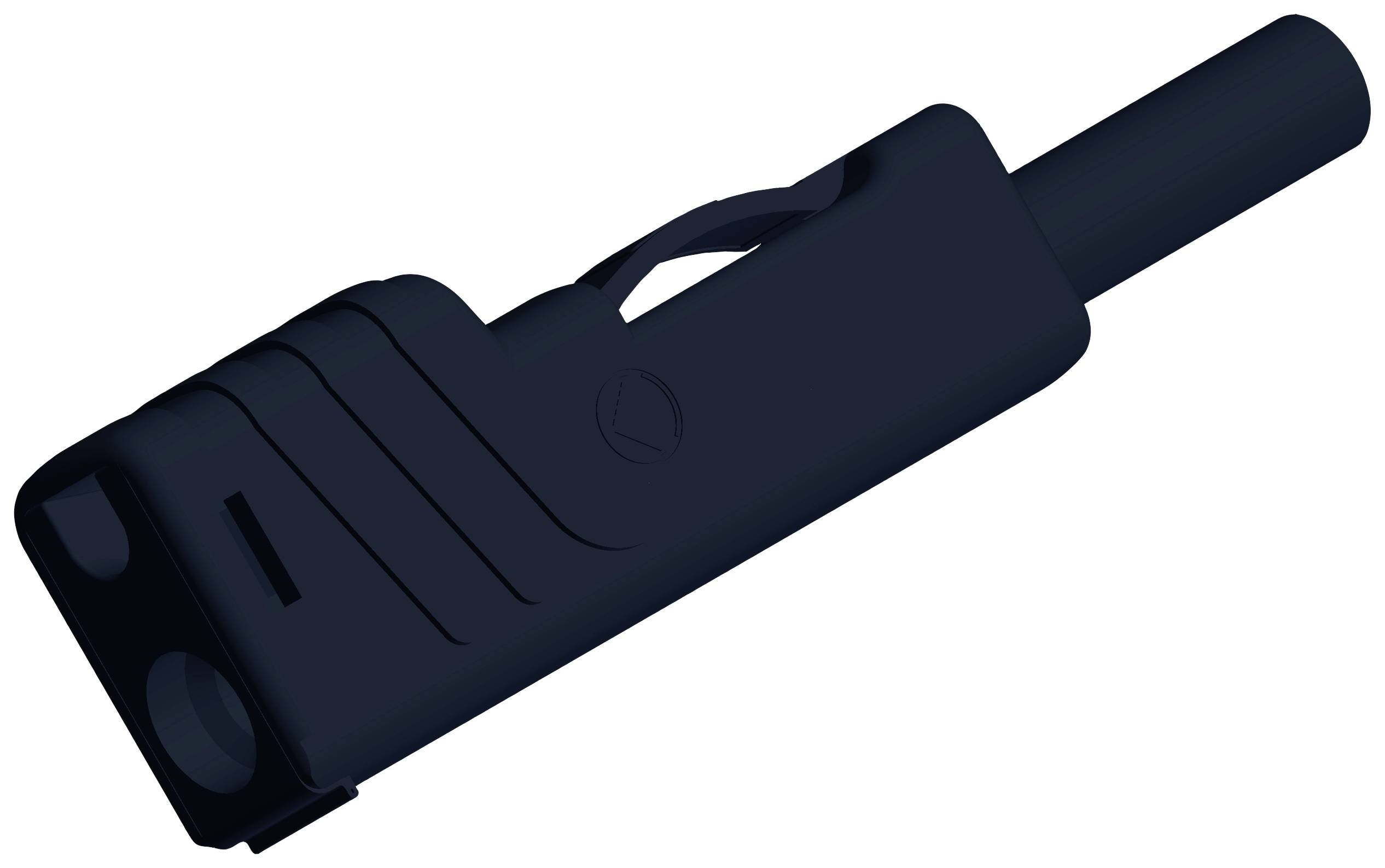 Darker, elongated object with a slender form and handle. Potentially an electronic or mechanical device.