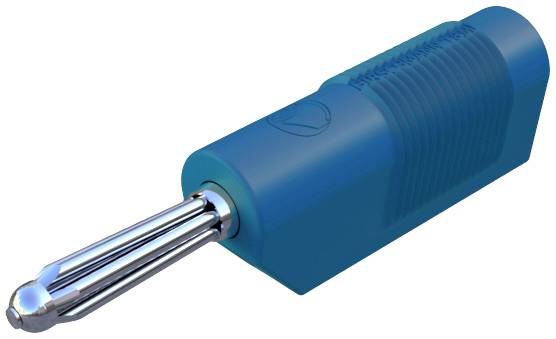 Peeler with blue handle and silver blade, suitable for peeling fruits and vegetables.