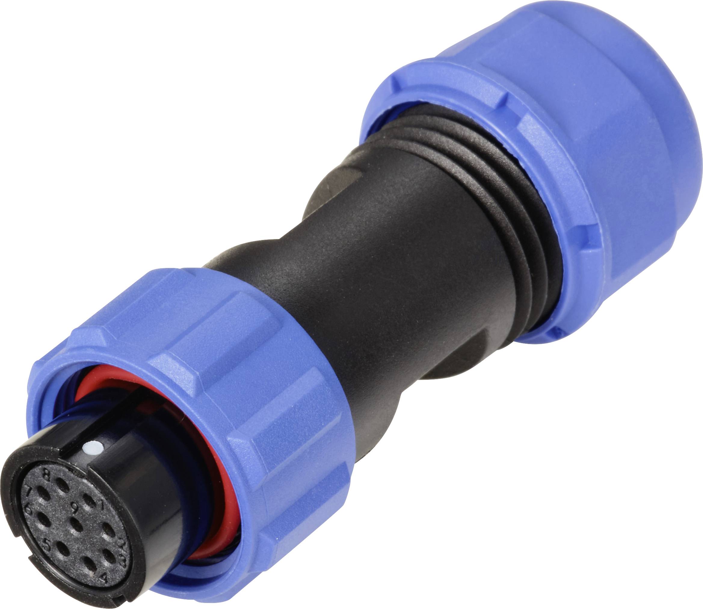 Weipu SP1310 / S 9 II Bullet connector Socket, straight Total number of pins: 9 Series (round connectors): SP13