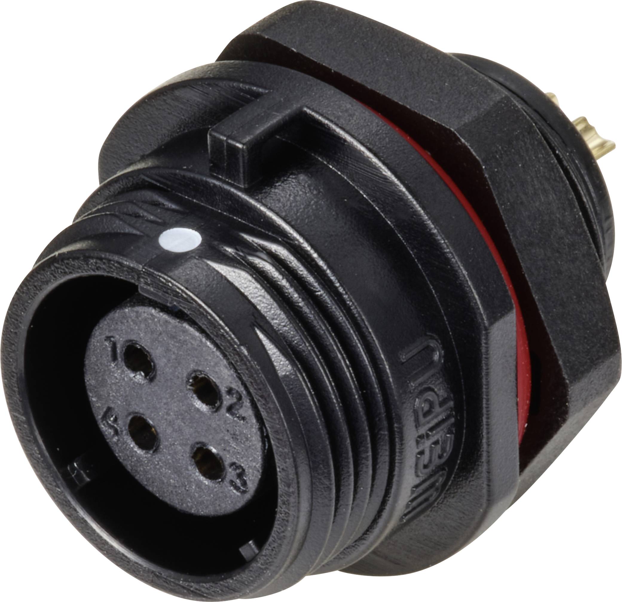 Weipu SP1312 / S 4 Bullet connector Socket, built-in Total number of pins: 4 Series (round connectors): SP13