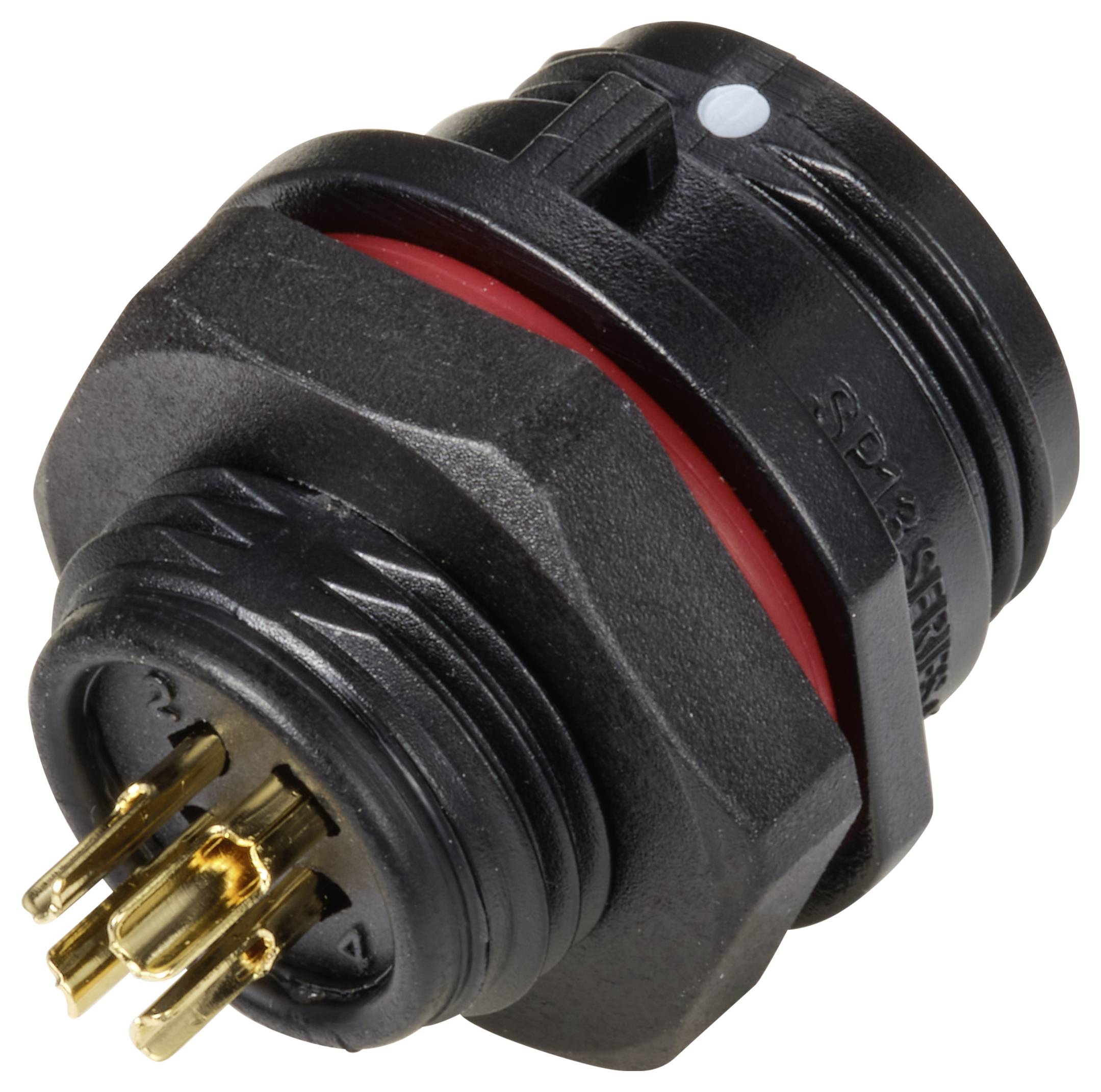 Weipu SP1312 / S 4 Bullet connector Socket, built-in Total number of pins: 4 Series (round connectors): SP13