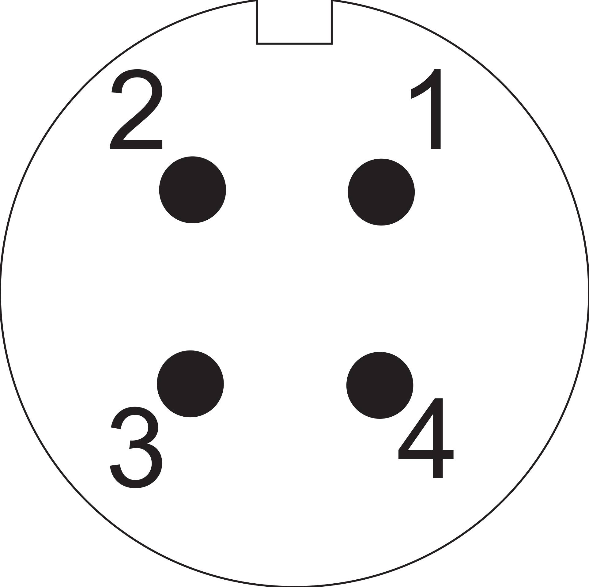Weipu SP1312 / S 4 Bullet connector Socket, built-in Total number of pins: 4 Series (round connectors): SP13