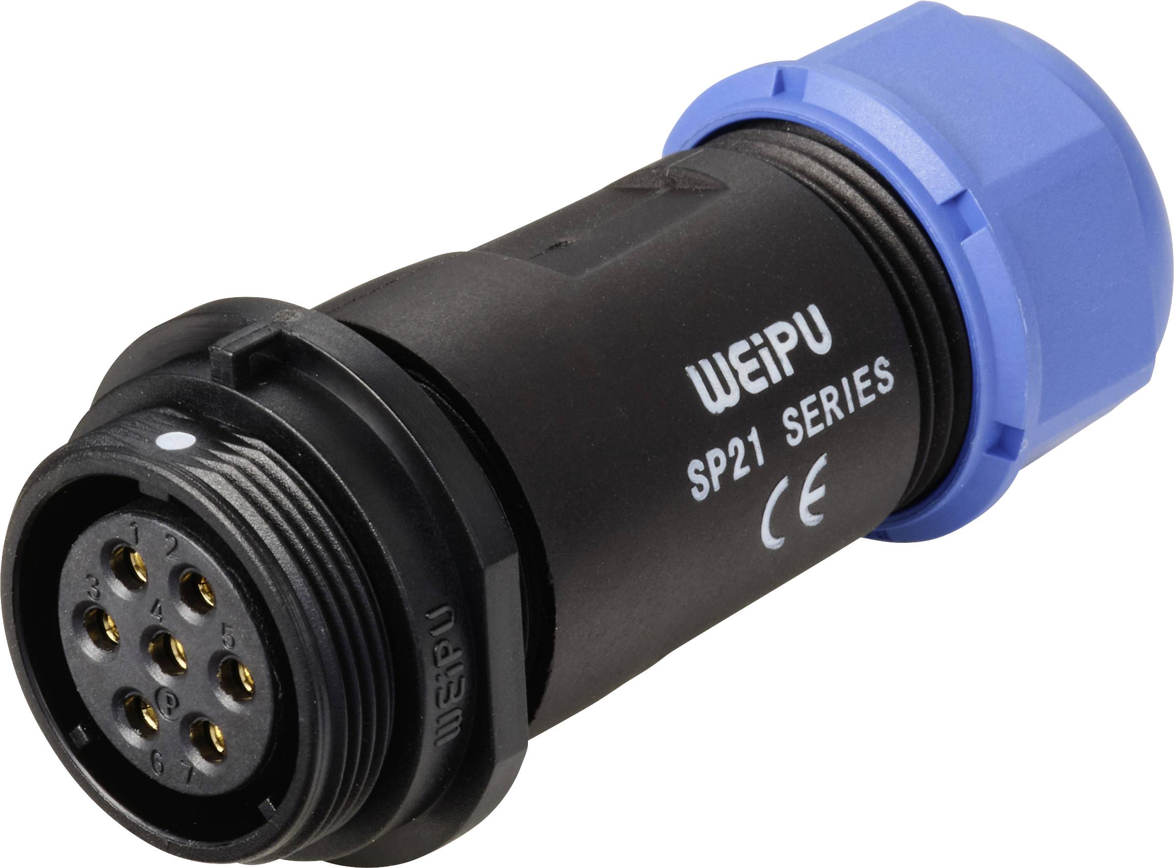 Weipu SP2111 / S 7 II Bullet connector Socket, straight Total number of pins: 7 Series (round connectors): SP21 1 pc(s)