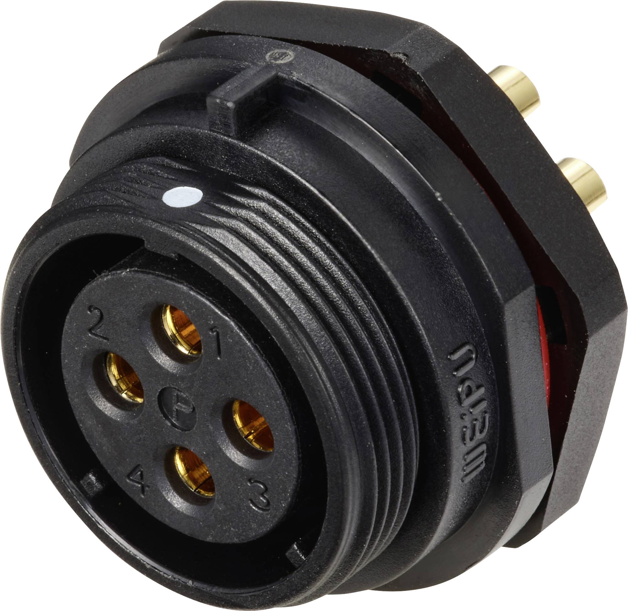 Weipu SP2112 / S 4 Bullet connector Socket, built-in Total number of pins: 4 Series (round connectors): SP21 1 pc(s)