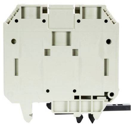 Beige plastic component of an electrical clip switch, viewed from the rear, featuring multiple mounting points and outlets.