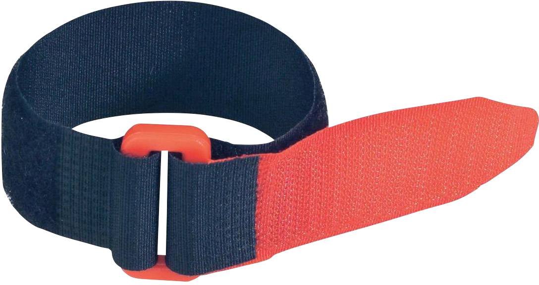 FASTECH® F101-25-240 Hook-and-loop tape with strap Hook and loop pad (L x W) 240 mm x 25 mm Black, Red 5 pc(s)