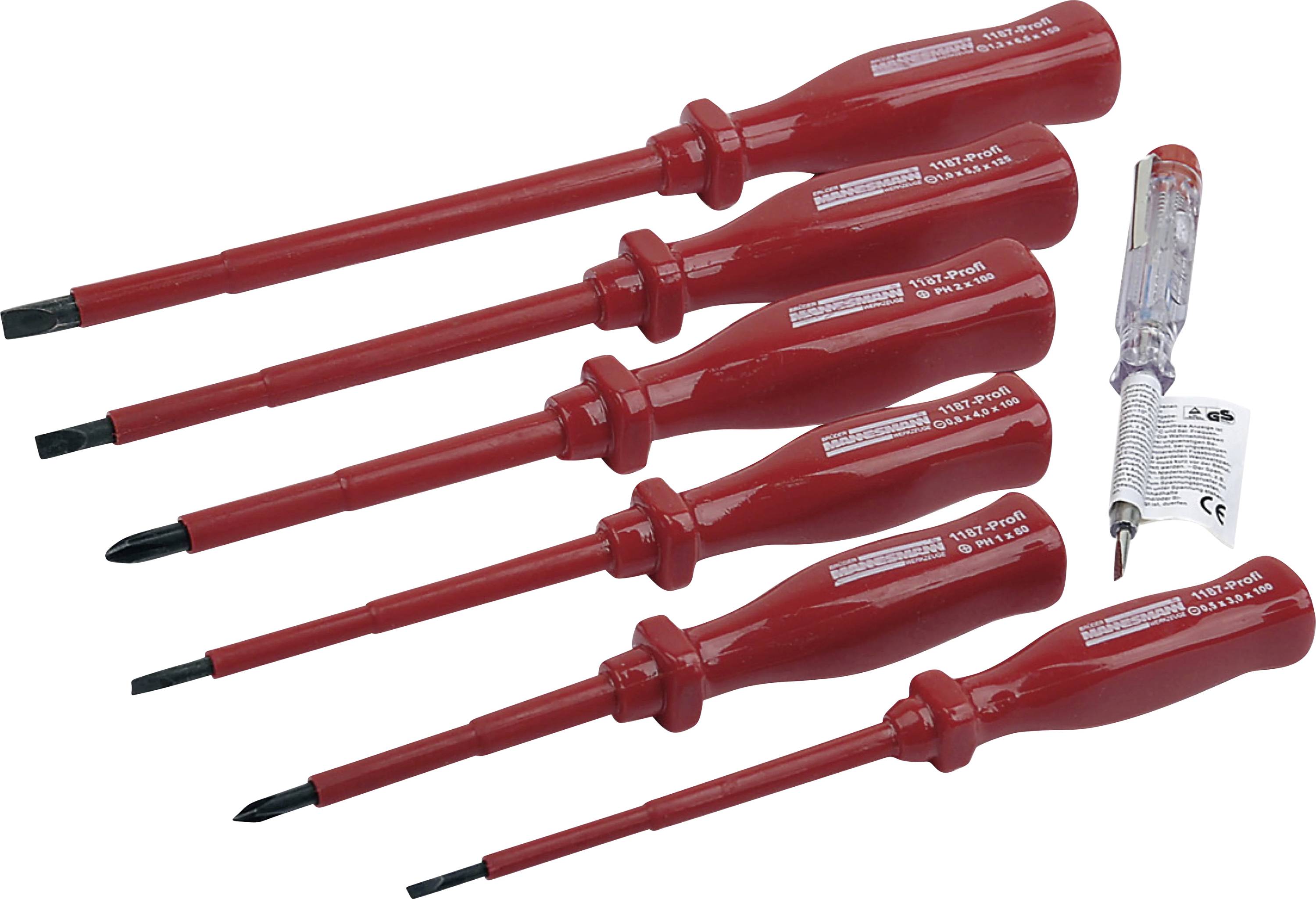 Brüder Mannesmann VDE Screwdriver set 7-piece Slot, Phillips
