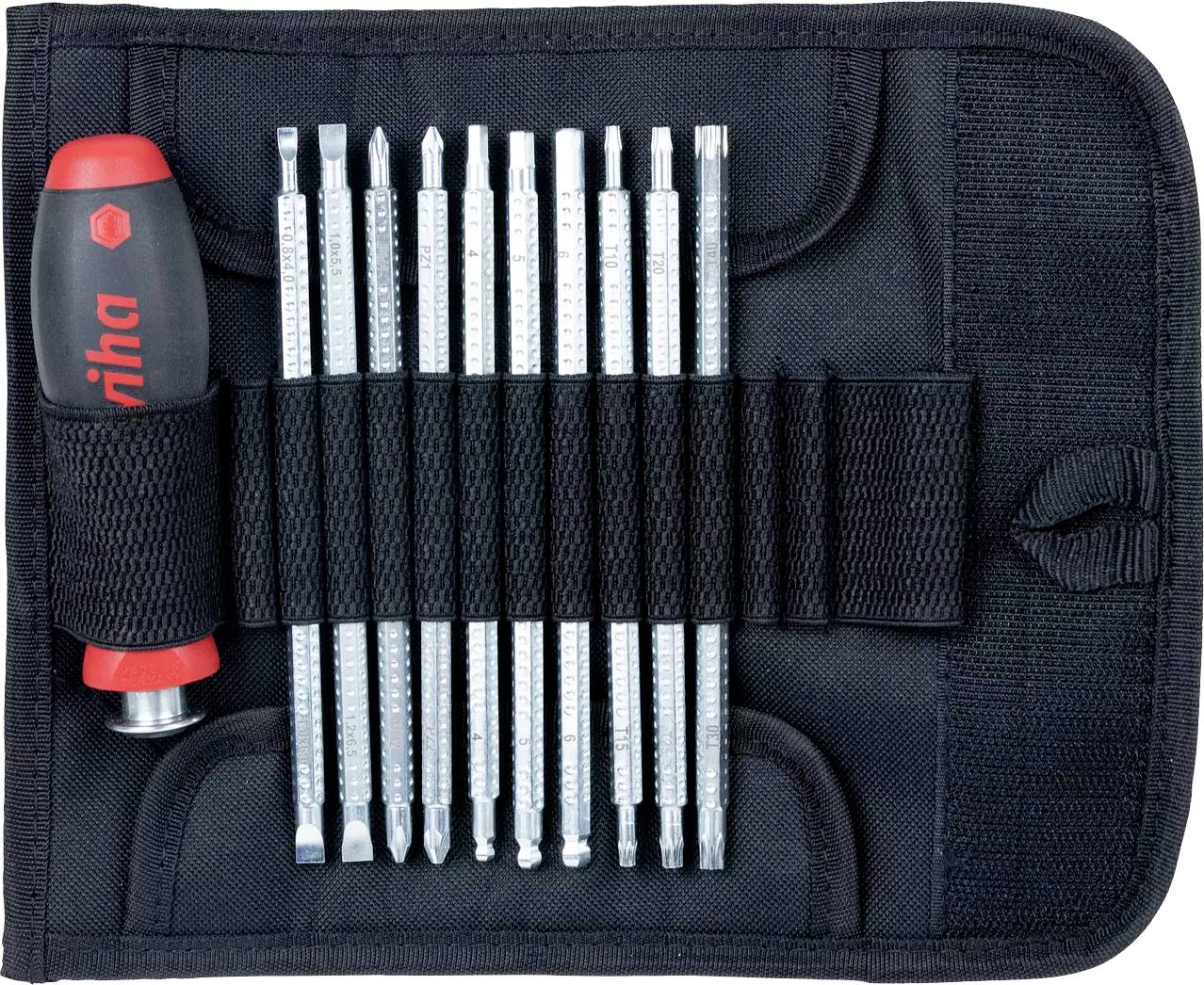 Wiha Workshop Interchangeable bits set 11-piece Slot, Phillips, Pozidriv, Star socket, Allen