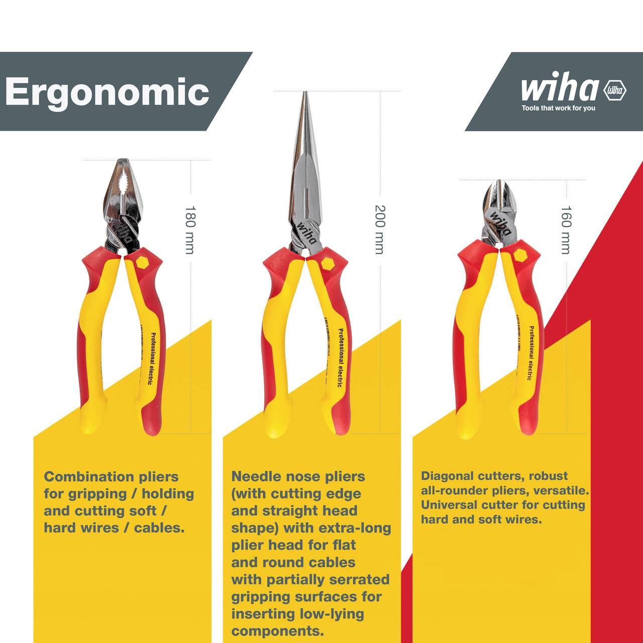 Wiha 26852 VDE Pliers Set 3-piece