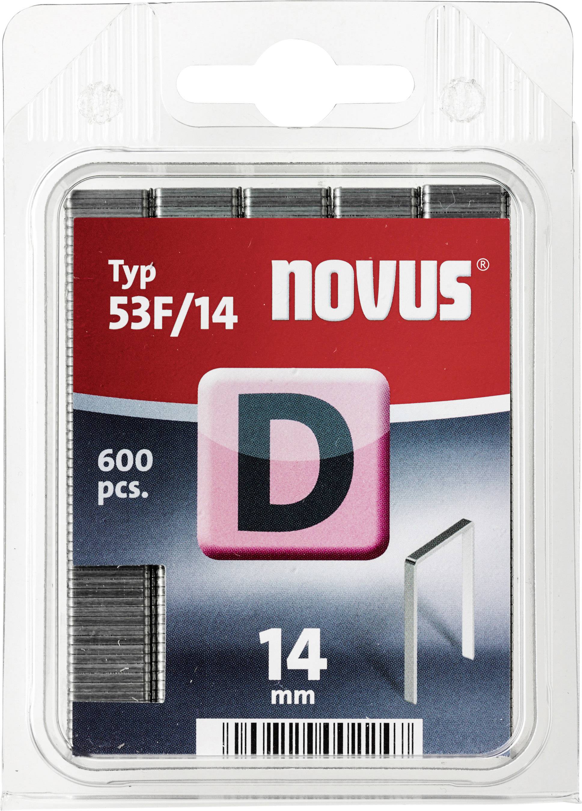 Novus Office 105100100 Flat crown Type 53F 600 pc(s) Dimensions (L x W) 14 mm x 11.3 mm