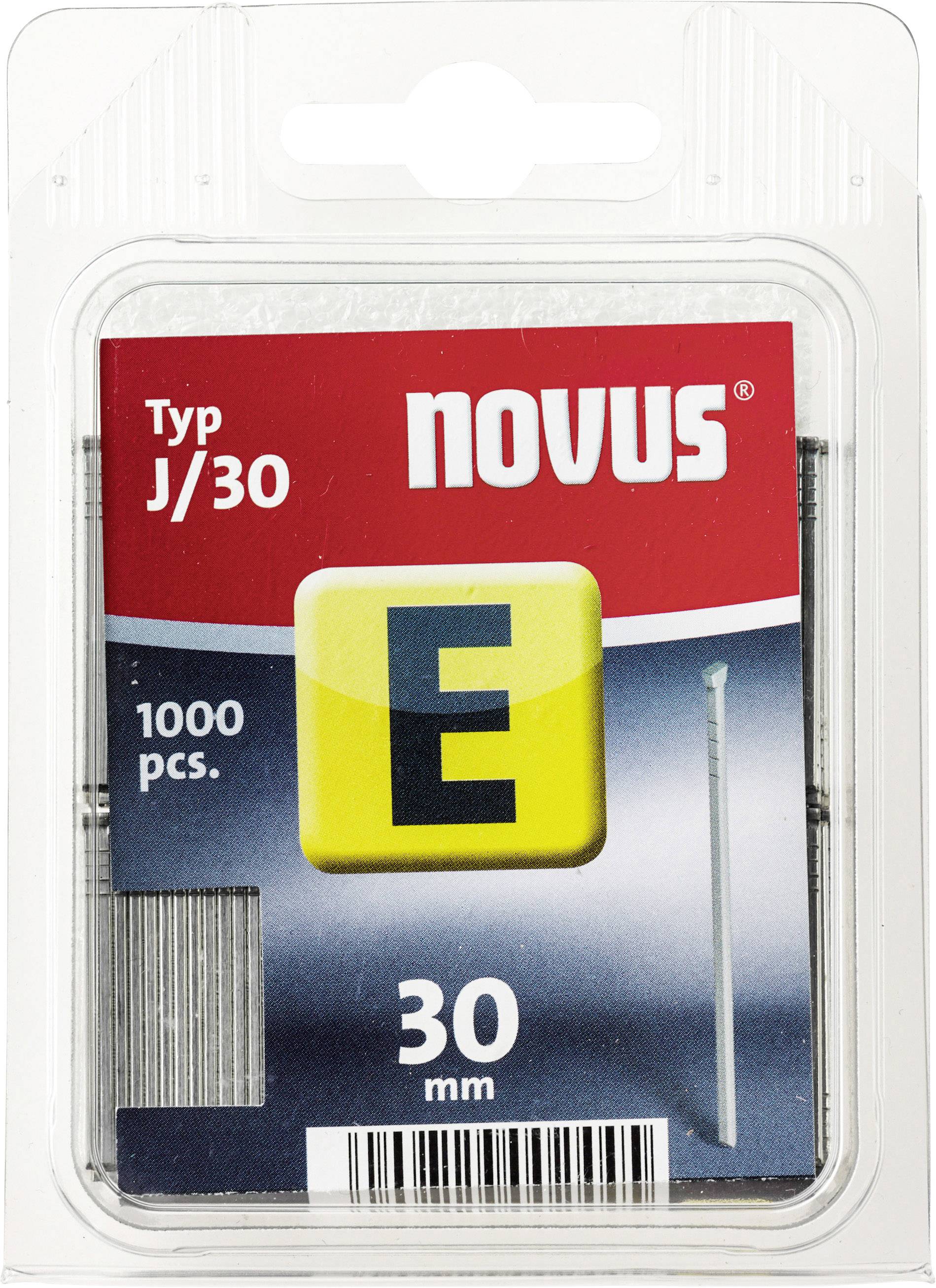 Pack of 1000 J/30 type staples by Novus, length 30 mm.