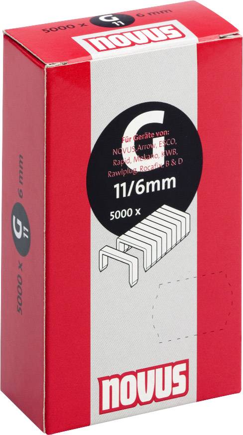 Novus Office 105119200 Flat crown Typee 11 5000 pc(s) Dimensions (L x W) 6 mm x 10.6 mm