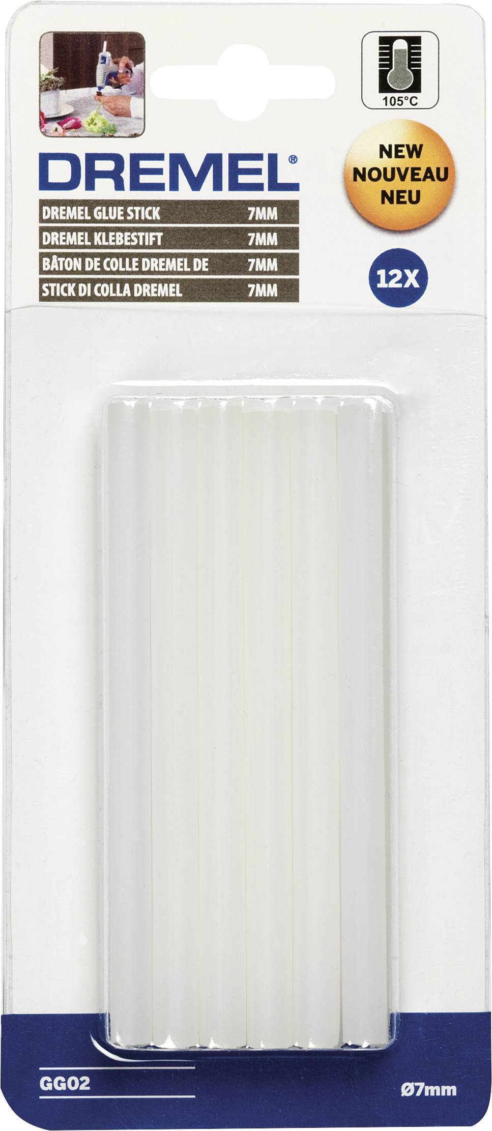 Dremel GG02 Hot melt glue sticks 7 mm 100 mm Transparent 65 g 12 pc(s)