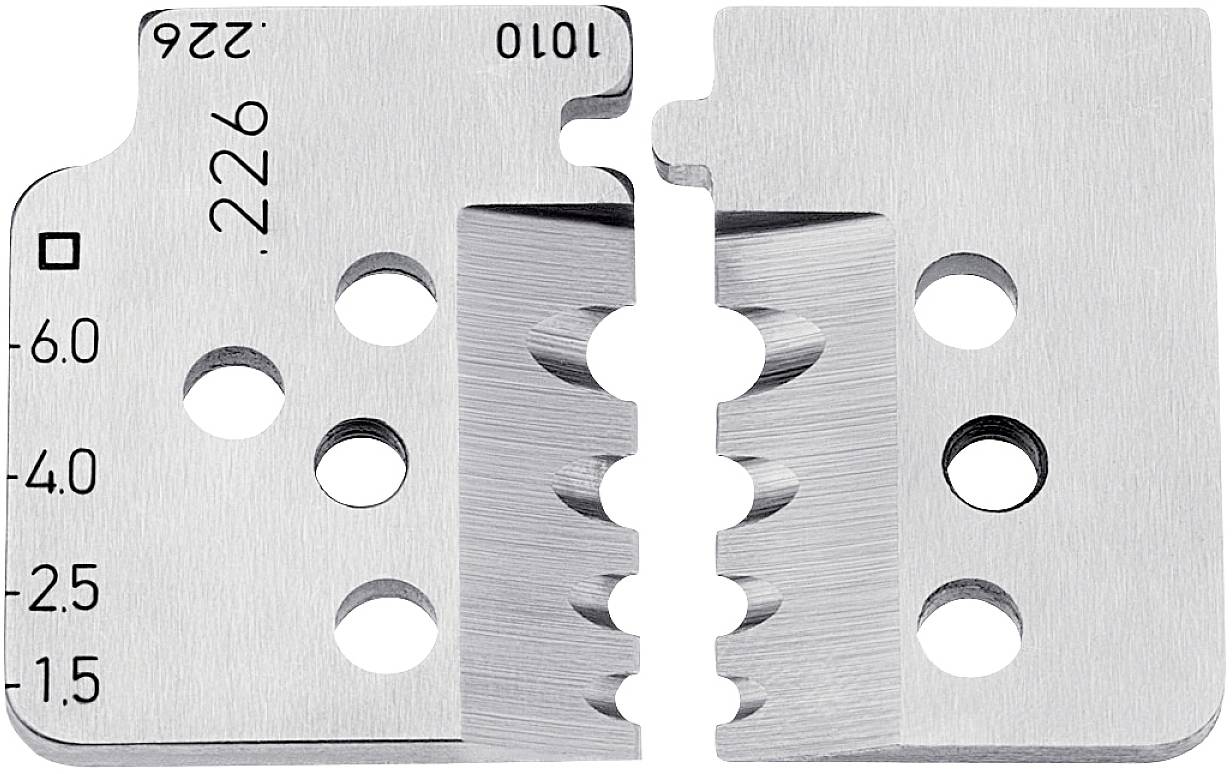 Metal plate with holes and markings for measurements. Numbers from -6.0 to -1.5 on the left; numbers 226 and 1010 at the top.