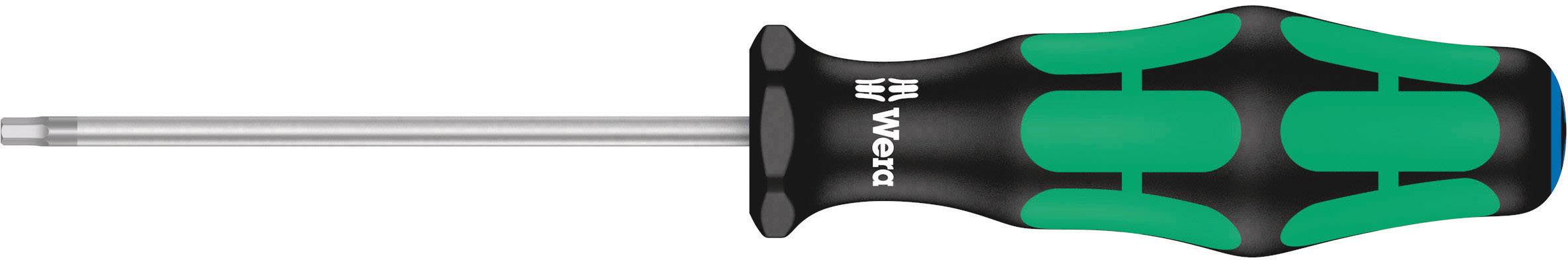 Screwdriver with an ergonomic handle, in black and green colouration. 'Wera' brand name on the handle.