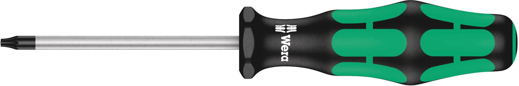 Screwdriver with ergonomic handle in black and green, by the brand Wera, featuring a Torx head. Suitable for precision work.