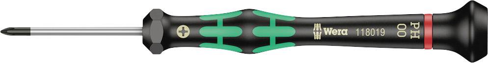 A precision screwdriver with a green and black handle, suitable for delicate screw work; brand name and model number visible.